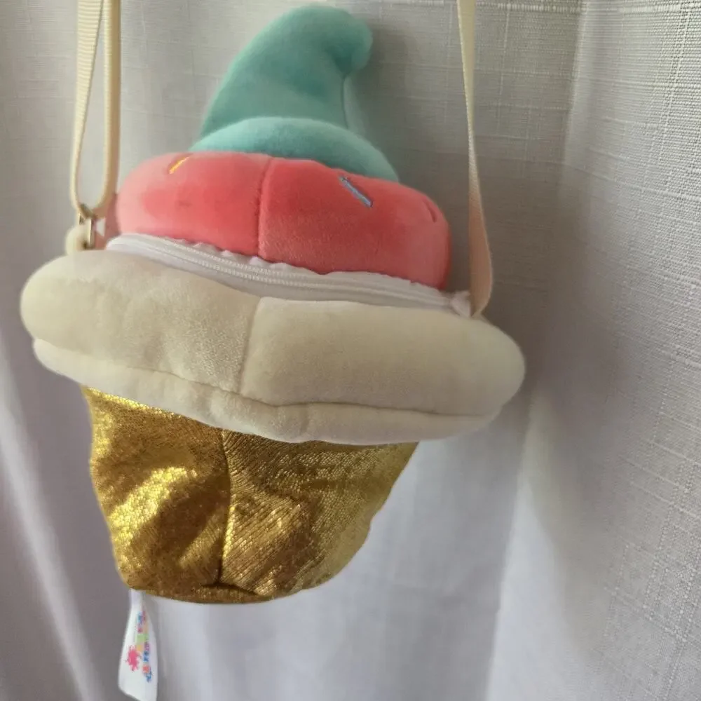 8” Yum Yum Smoochy Pals Ice Cream Cone Plush Purse #61341F New NWT Bag Kids Food